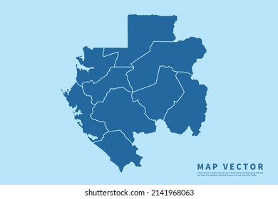 Gabon map High Detailed on blue sky background. Abstract design vector illustration eps 10