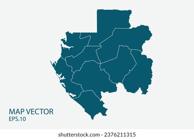 Gabon map High Detailed on white background. Abstract design vector illustration eps 10