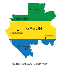 Gabon map icon vector illustration symbol design