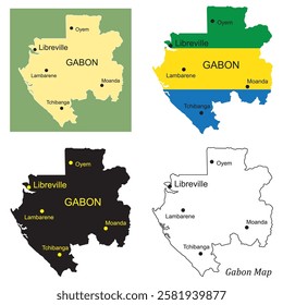 Gabon map icon vector illustration symbol design