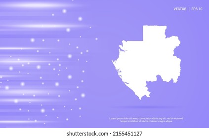 Gabon map isolated on purple background. Vector Illustration.