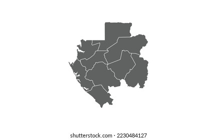 Gabon map isolated on white background.for annual infographics report website layout.