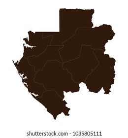 Gabon map on white background vector.