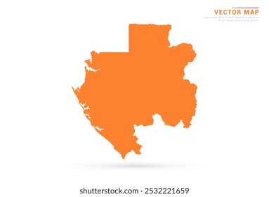 Gabon Map - Orange abstract style isolated on white background vector.