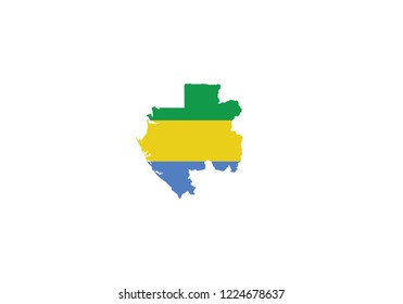 Gabon map outline country shape state symbol national borders