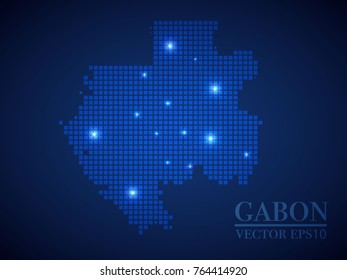 Gabon map page symbol for your web site design Gbon map logo, app, UI. Wire frame 3D mesh polygonal network line, design sphere, dot and structure. Gabon map.vector illustration eps 10.