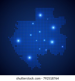 Gabon map page symbol for your web site design Gabon map logo, app, UI. Wire frame 3D mesh polygonal network line, design sphere, dot and structure. Gabon map.vector illustration eps 10