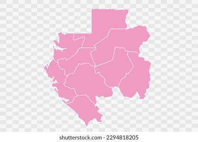 Gabón Mapa color rosa Archivos de calidad de fondo png