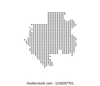 Gabon map - small square map of Gabon on white background for your web site design map logo, app, ui, Travel vector illustration eps10.