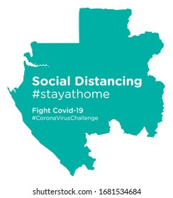 Gabon map with Social Distancing #stayathome tag