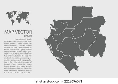 Gabon map vector, Abstract design vector illustration Eps 10. High Detailed on white background.