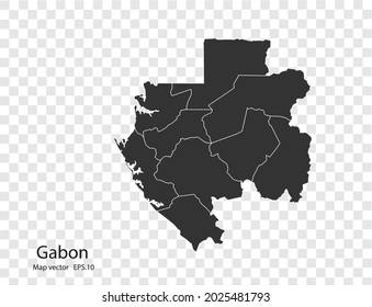 Gabon map vector, isolated on transparent background