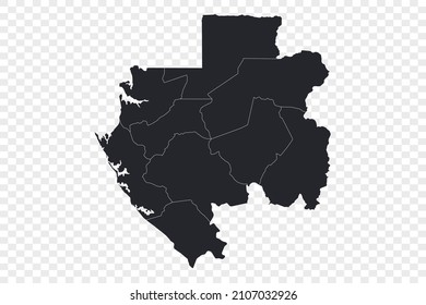 Gabon map vector, isolated on transparent background