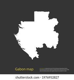 Gabon map white color High Detailed on dark background. Abstract design vector illustration eps 10