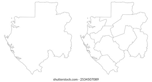 Mapa do Gabão. Mapa de Gabão em conjunto branco