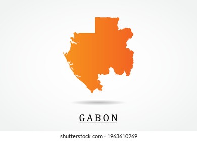 Gabon Map - World Map International vector template with Orange gradient color isolated on white background - Vector illustration eps 10
