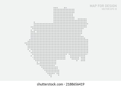 Gabon Map - World map International vector template with grey pixel, grid, grunge, halftone style isolated on white background for education, infographic, design - Vector illustration eps 10