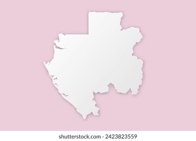 Gabon Map - World map International vector template with paper cut style including shadow and white color on pink background for design, education, website - Vector illustration eps 10