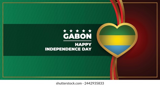 Gabon National Day, celebration template banner vector Illustration
