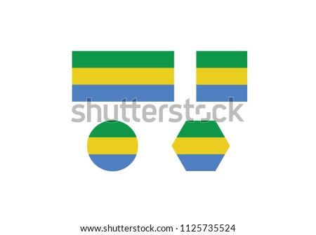 Gabon national flag africa country coat of arms state  emblem symbol