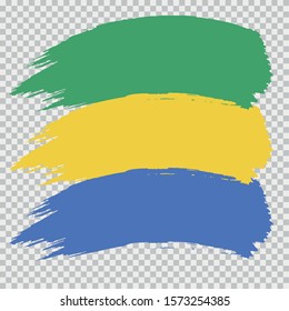 GABON national flag brush vector on transparent background
