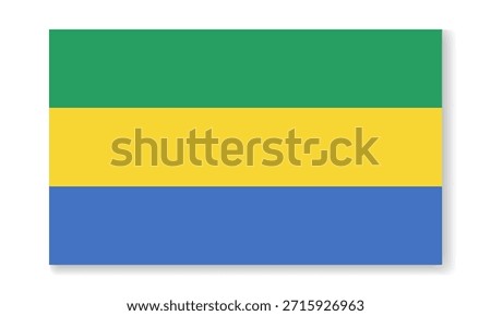 Gabon national flag in flat style. Vector flat background.