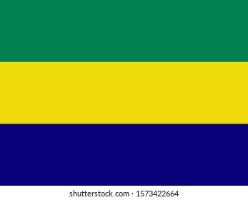 Gabon national flag vector graphics design illustration. Perfect for backgrounds, backdrop, label, icon, poster, sticker etc.