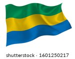 Gabon national silk flag icon