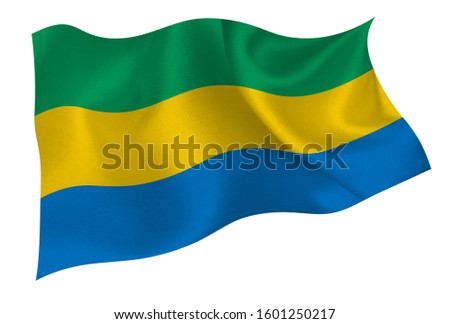 Gabon national silk flag icon