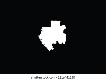 Gabon outline map country shape state symbol national borders