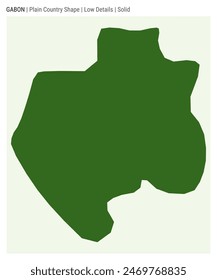 Mapa del país llano de Gabón. Detalles bajos. Estilo sólido. Forma de Gabón. Ilustración vectorial.