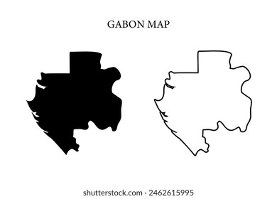 Gabon region country map vector