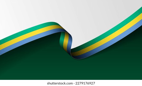 Gabon ribbon flag background. Element of impact for the use you want to make of it.