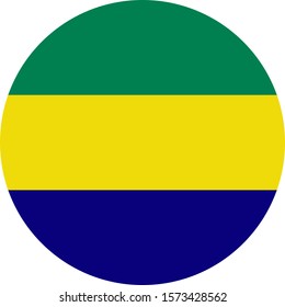 Gabon round flag icon vector illustration. Perfect for Sticker, banner, icon, poster, symbol, sign etc.