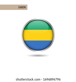 Gabon round flag vector design template