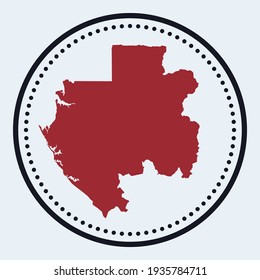 Gabon round stamp. Round logo with country map and title. Stylish minimal Gabon badge with map. Vector illustration.