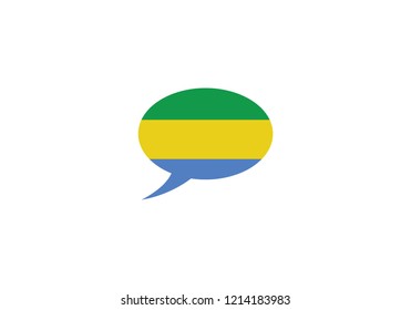 Gabon speech bubble language symbol national flag country emblem icon