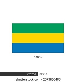 Gabon square flag on white background and specify is vector eps10.