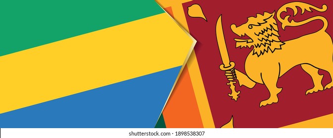 Gabun und Sri Lanka Flaggen, zwei Vektorflaggen Symbol für Beziehung oder Konfrontation.
