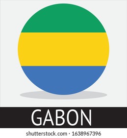 gabon state flag icon with a white background