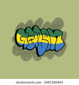 Gabon Street Font Throw Up Graffiti Style Vector Design 
