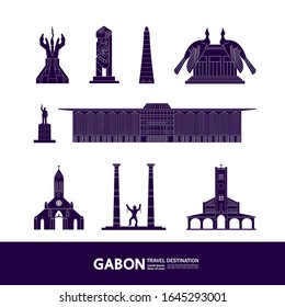Gabon travel destination grand vector illustration. 