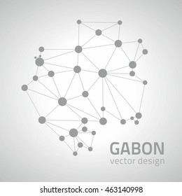 Gabon vector grey dot triangle map of Africa