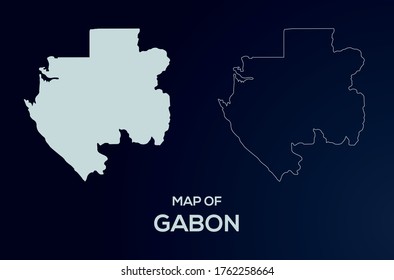 Gabon vector map silhouette isolated. High detailed silhouette illustration. Full Editable Gabon map vector file.