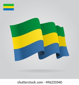 Gabon waving Flag. Vector illustration.