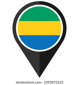 gabon in the world flag location point icon pack