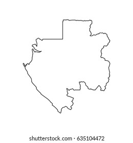 Gabonese Republic map on the white background. Vector illustration
