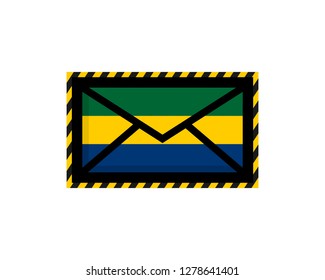 Gabon-flag letter envelope/mail