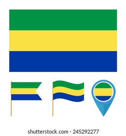 Gabon,icons for design with reference to a particular country. flag from the same series