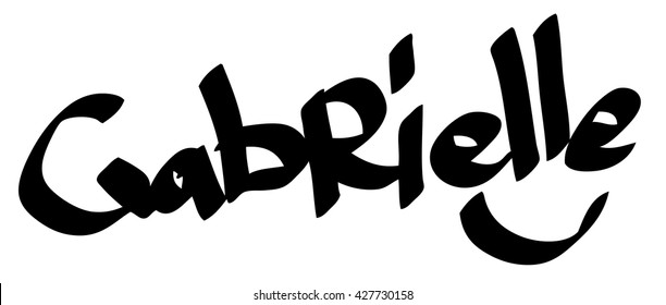 Gabrielle female name street art design. Graffiti tag Gabrielle.